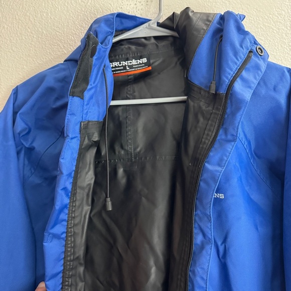 Grundens Vintage Rain Gear Jacket Blue Size Large - Picture 7 of 13